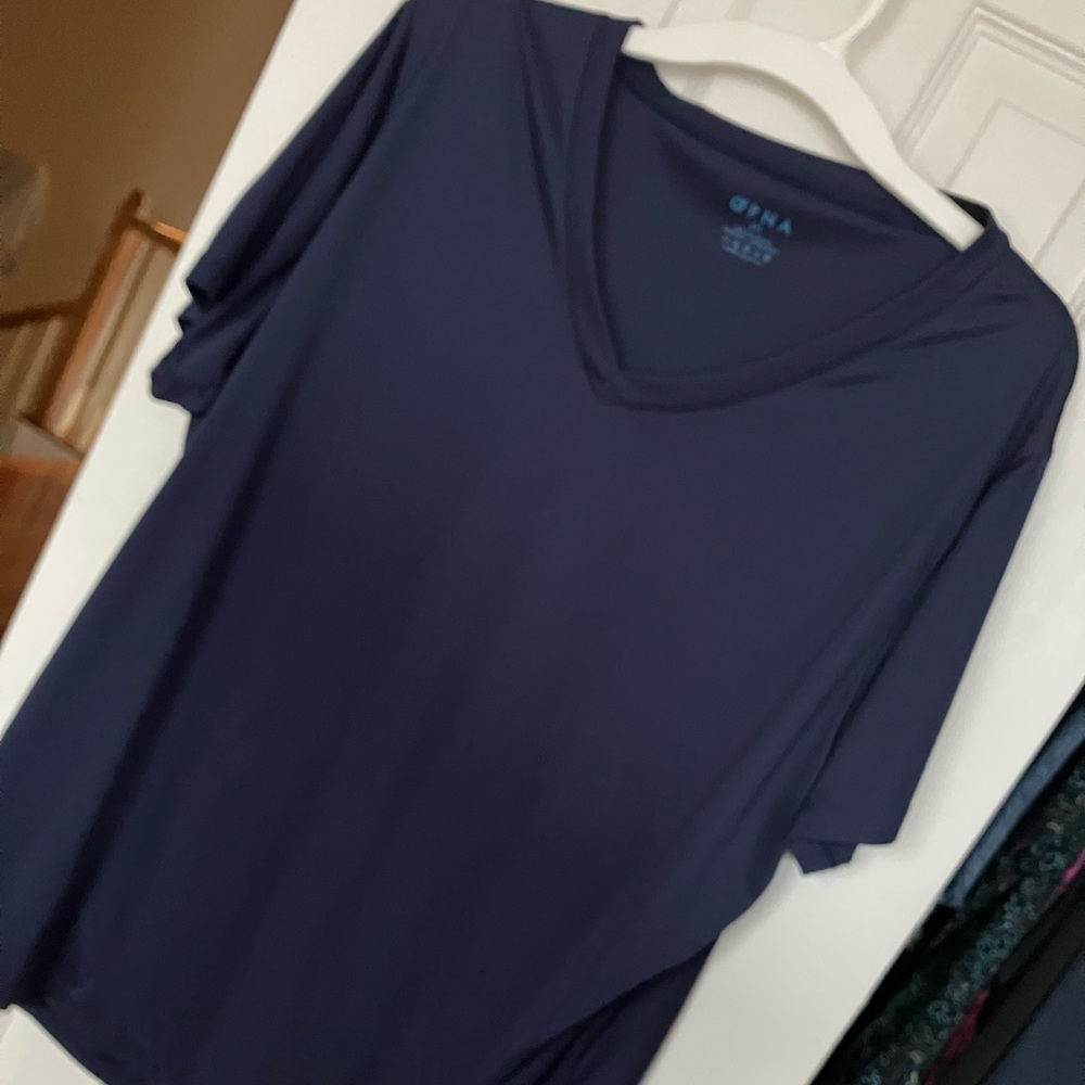 Opna Navy V Neck Short Sleeve Tee